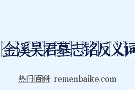 金溪吴君墓志铭反义词是什么意思的图片
